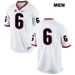 Men's Georgia Bulldogs NCAA #6 Javon Wims Nike Stitched White Authentic No Name College Football Jersey EOQ1554PU